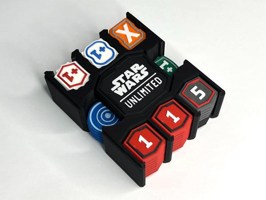 Star Wars Unlimited Tokens with Case – Stackable – Fits Deck Pod – Twin Suns, Premier