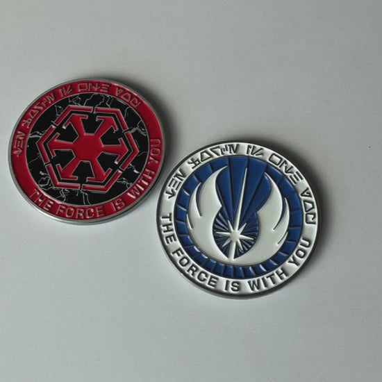 front and back of both tokens